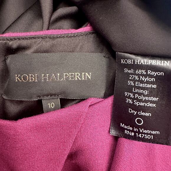 Kobi Halperin Burgundy Purple Ruched Dress – Size 10 - Picture 7 of 9